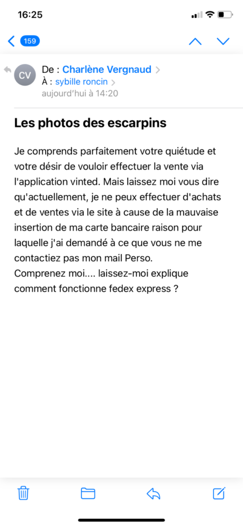 Arnaque Vinted Paiement Liquide FedEx Express - Arnaques Internet