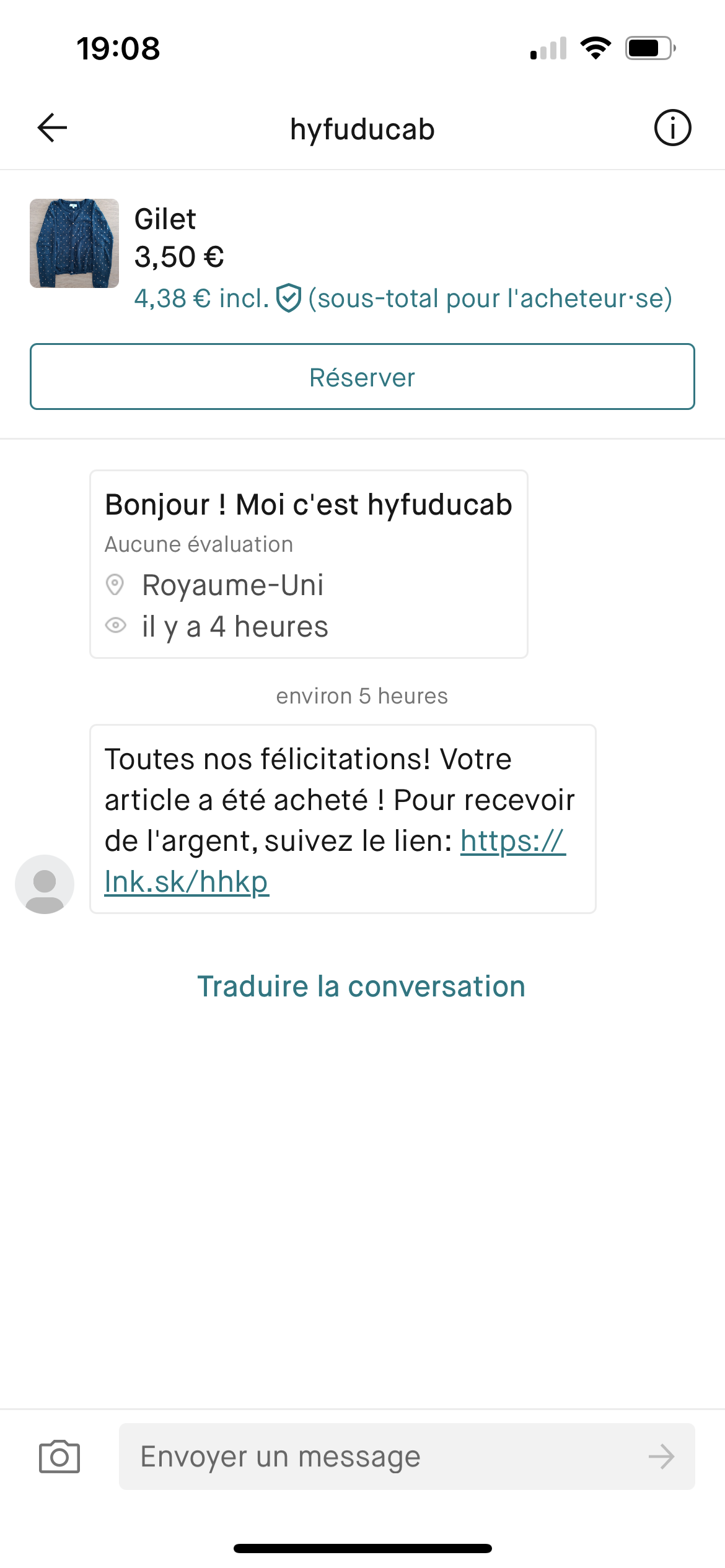 Arnaque Carte Bancaire Lien Phishing Sur Vinted - Arnaques Internet